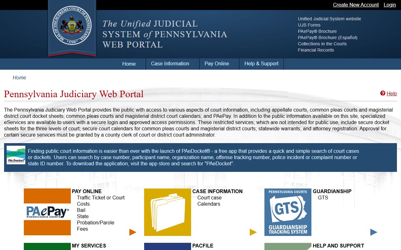 Armstrong County e-payment system for court fines through UJS portal