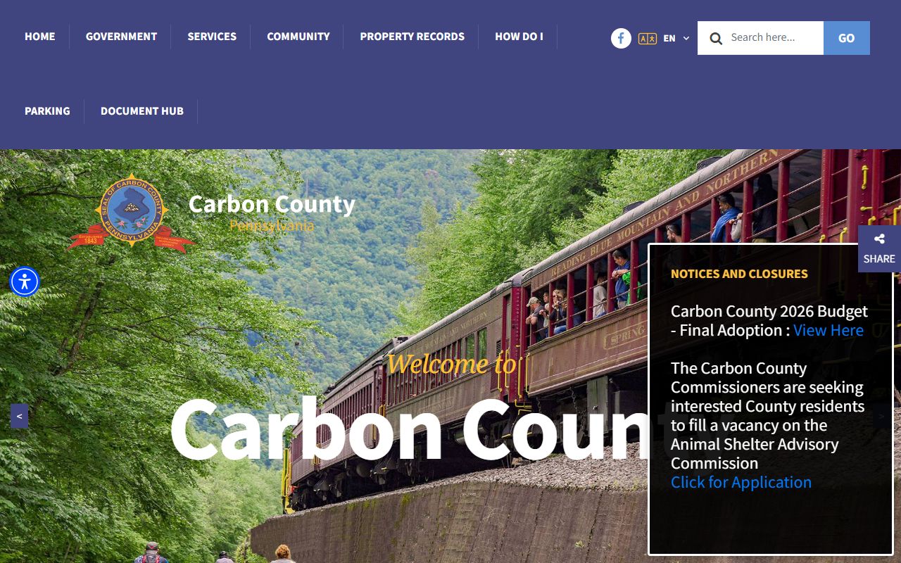 Carbon County Prothonotary and Clerk of Courts for court records in Jim Thorpe
