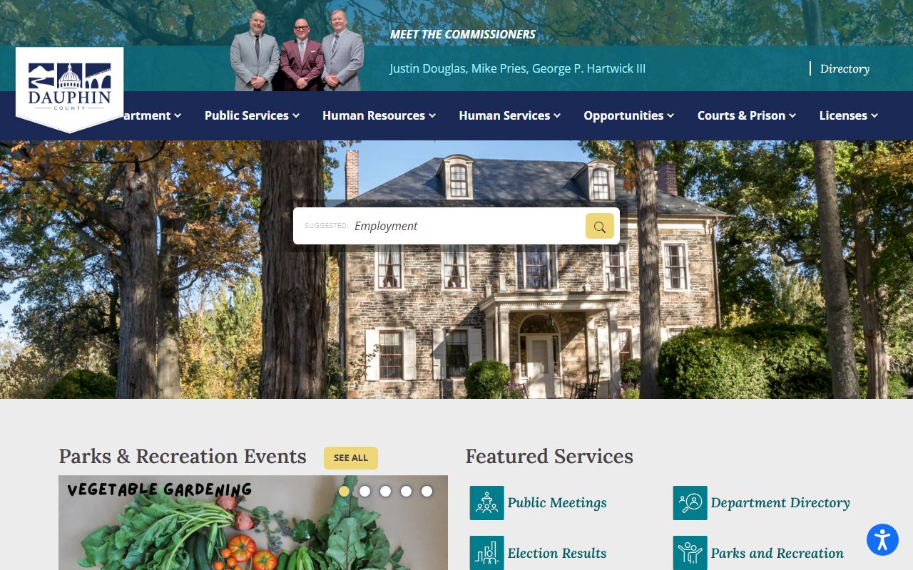 Dauphin County government website for court records