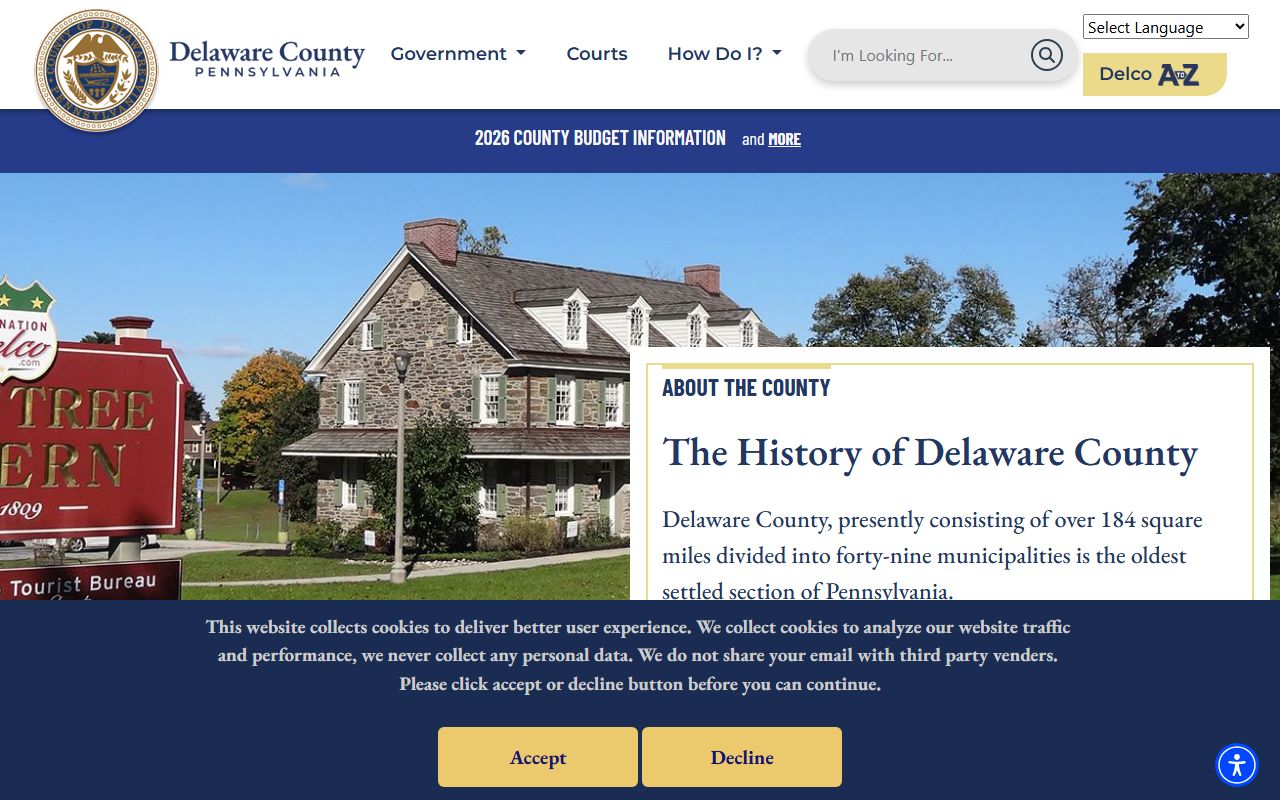 Delaware County court administration for court records