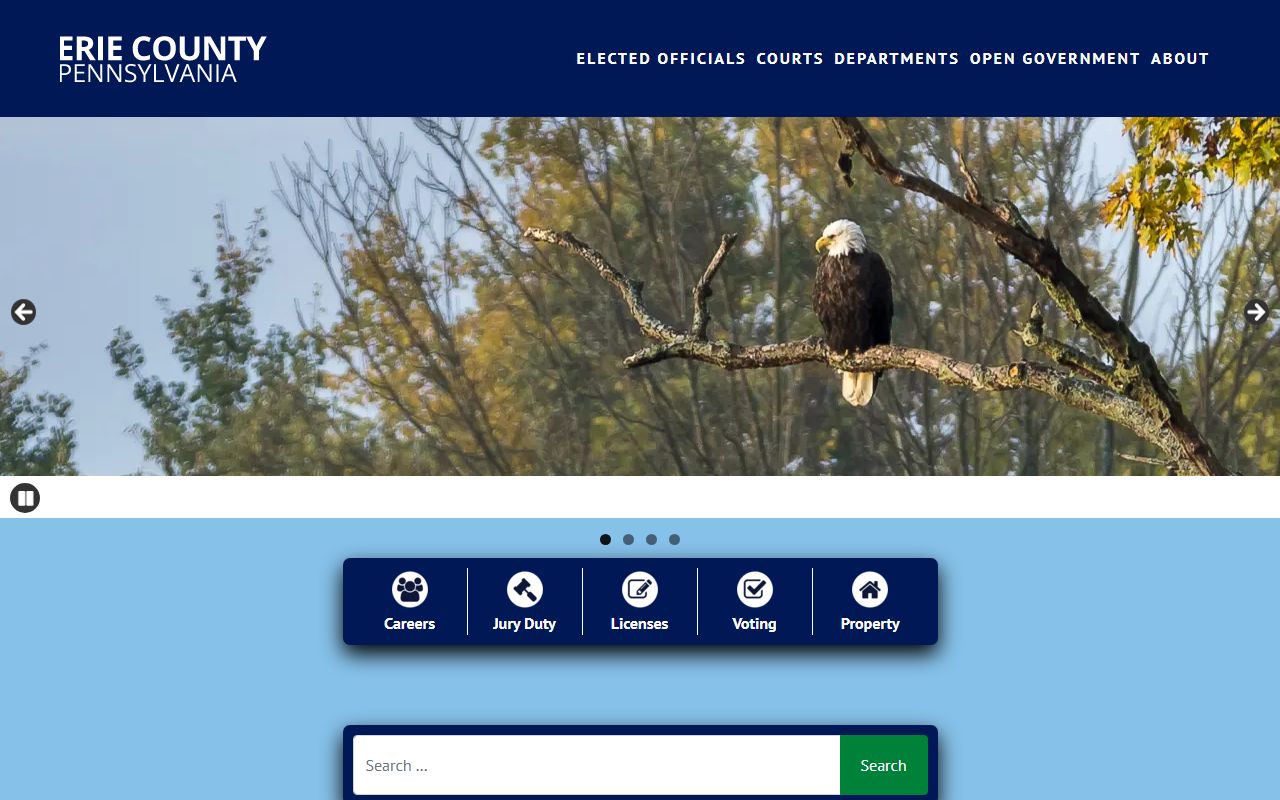 Erie County government website for court records