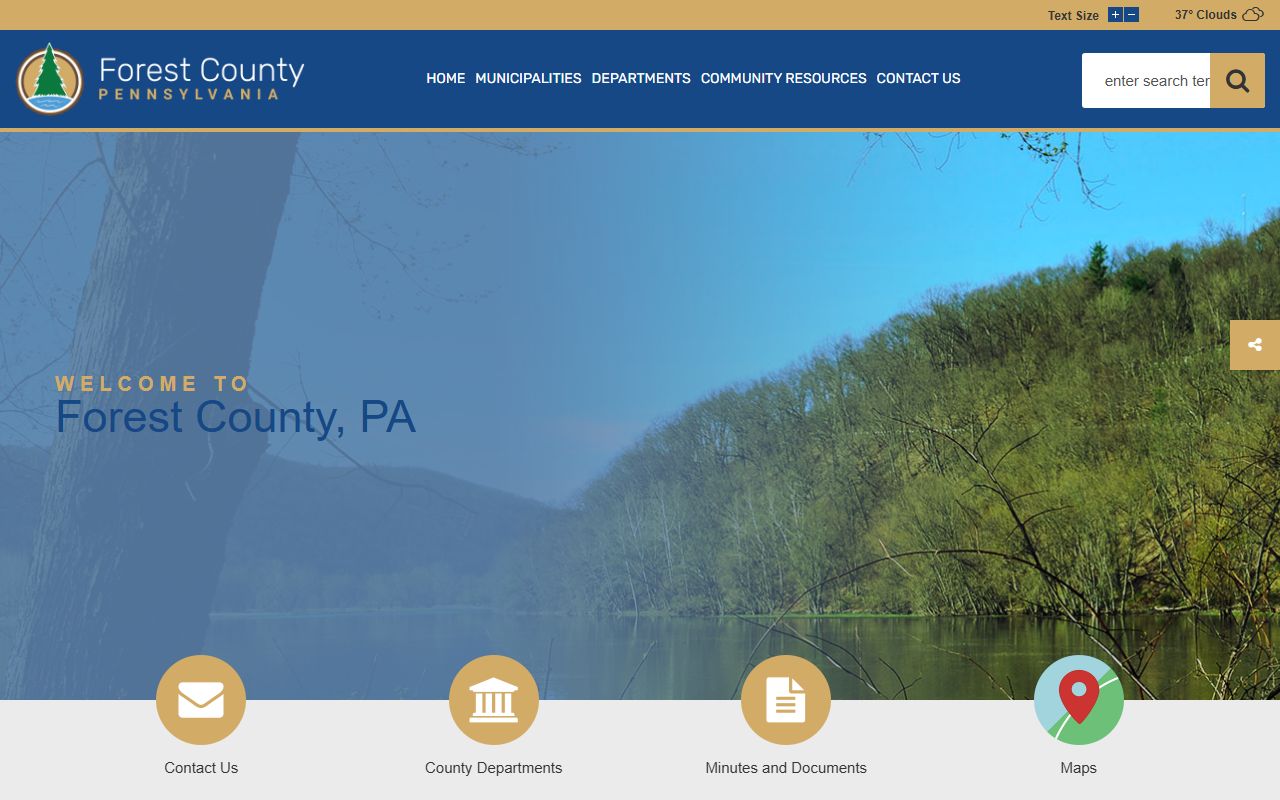 Forest County government website for court records