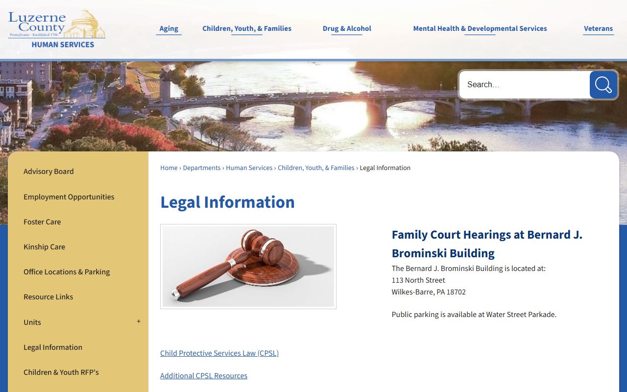 Luzerne County Court Administrator at the Brominski Building handling court scheduling and administration