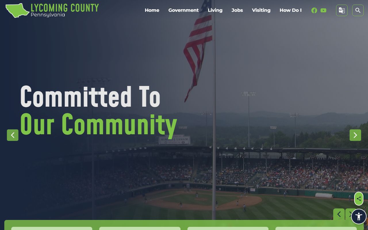 Lycoming County government website for court records in Williamsport PA