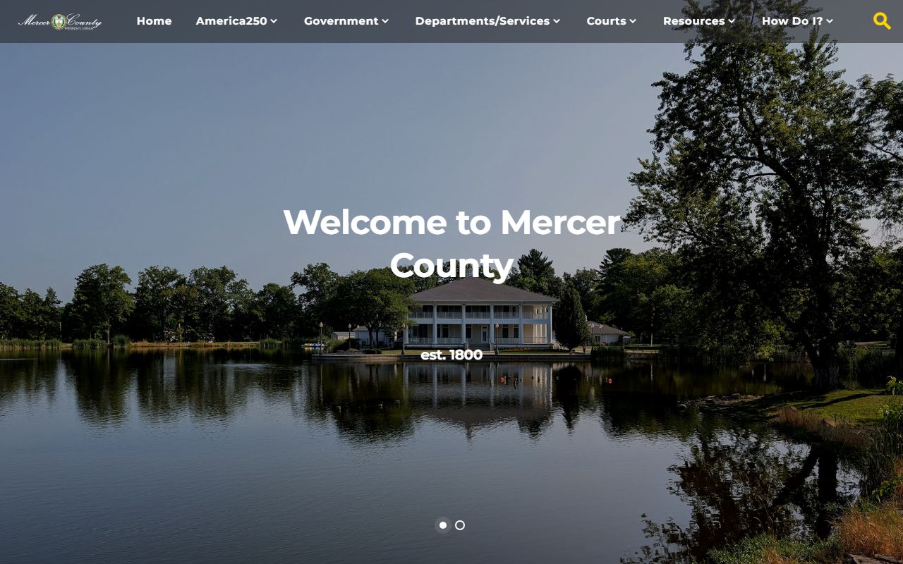 Mercer County government website for court records in Mercer PA
