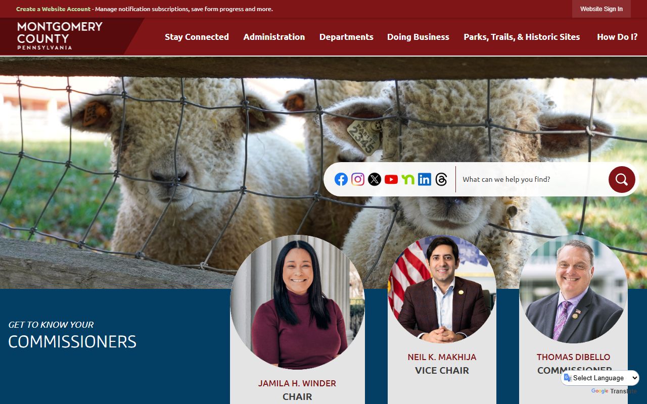 Montgomery County government website for court records in Norristown PA