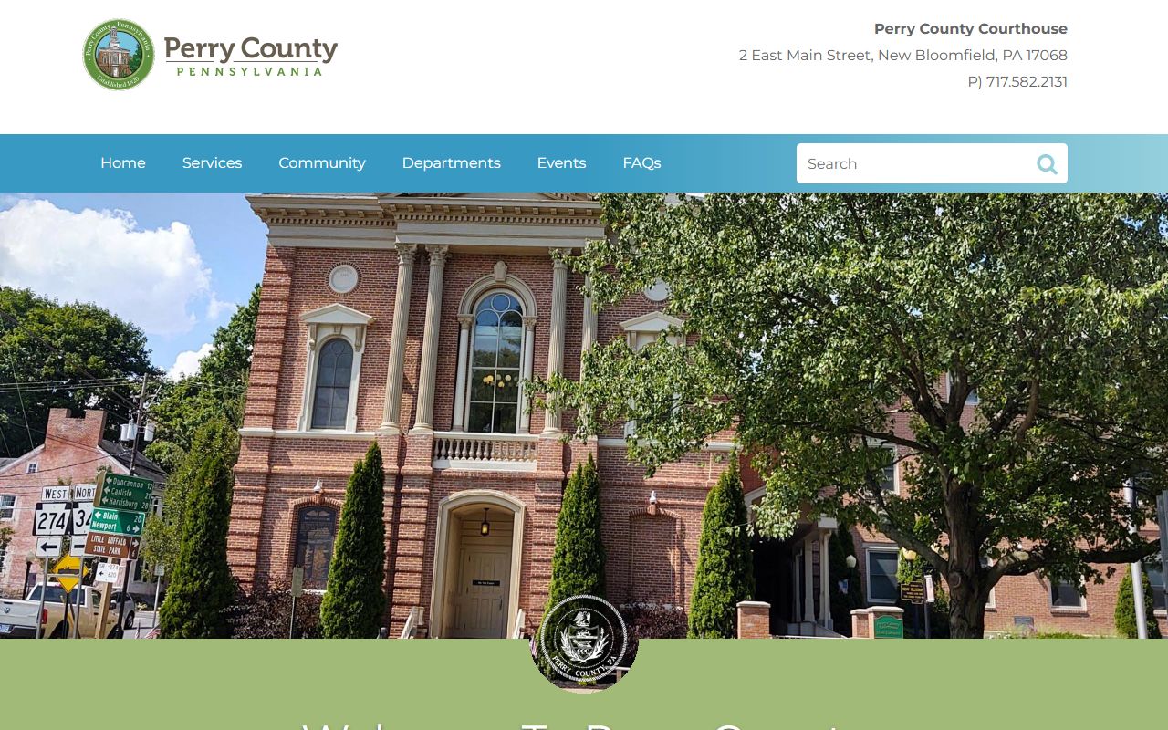 Perry County government website for court records in New Bloomfield PA