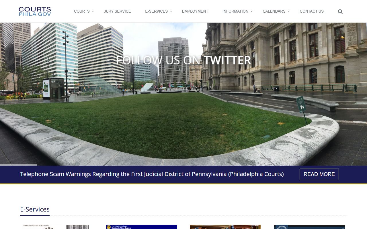 First Judicial District of Philadelphia County court records website