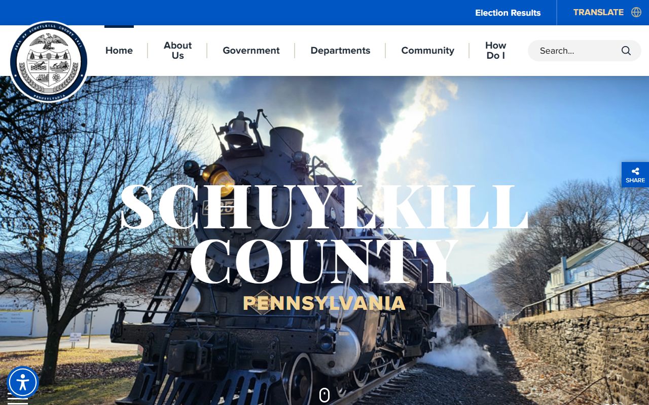 Schuylkill County government website for Schuylkill County court records