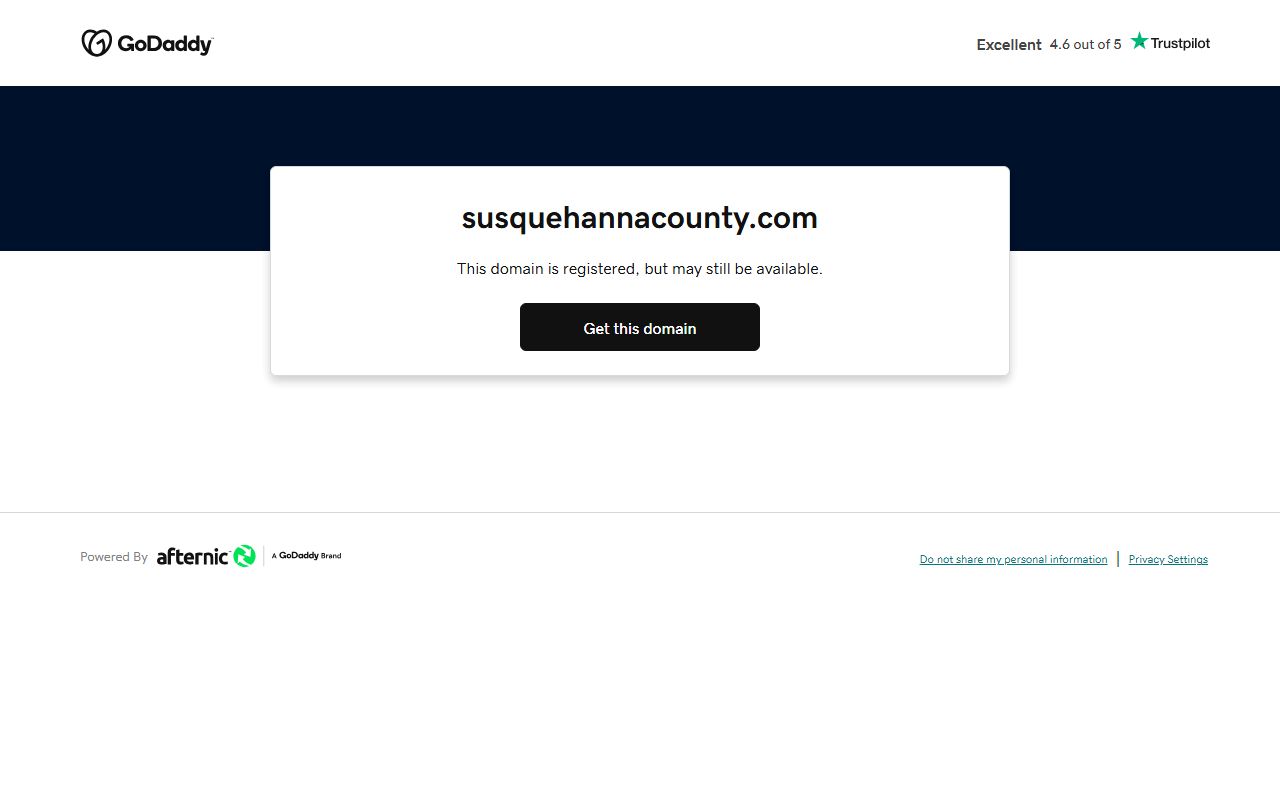 Susquehanna County government information website for court records