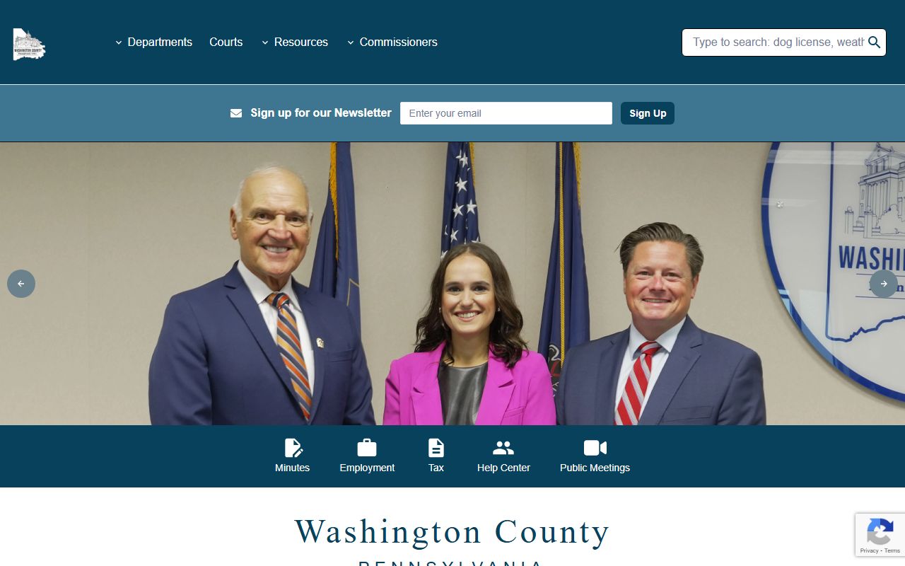 Washington County government website for court records