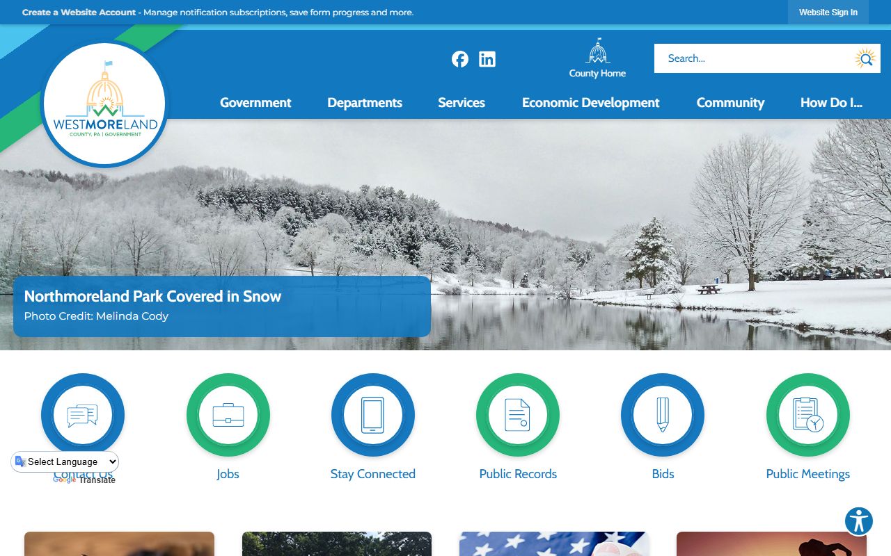 Westmoreland County homepage court schedule and records